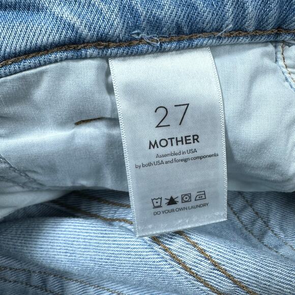 Mother Snacks NWT Double Pleated Fun Dip Short Fray Denim Shorts Size 27 Blue - Picture 5 of 12